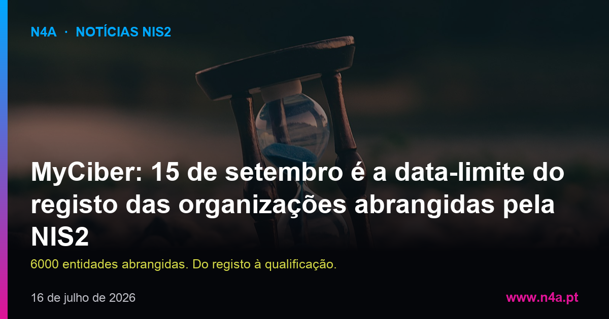 MyCiber: 15 de setembro é a data-limite do registo das organizações abrangidas pela NIS2