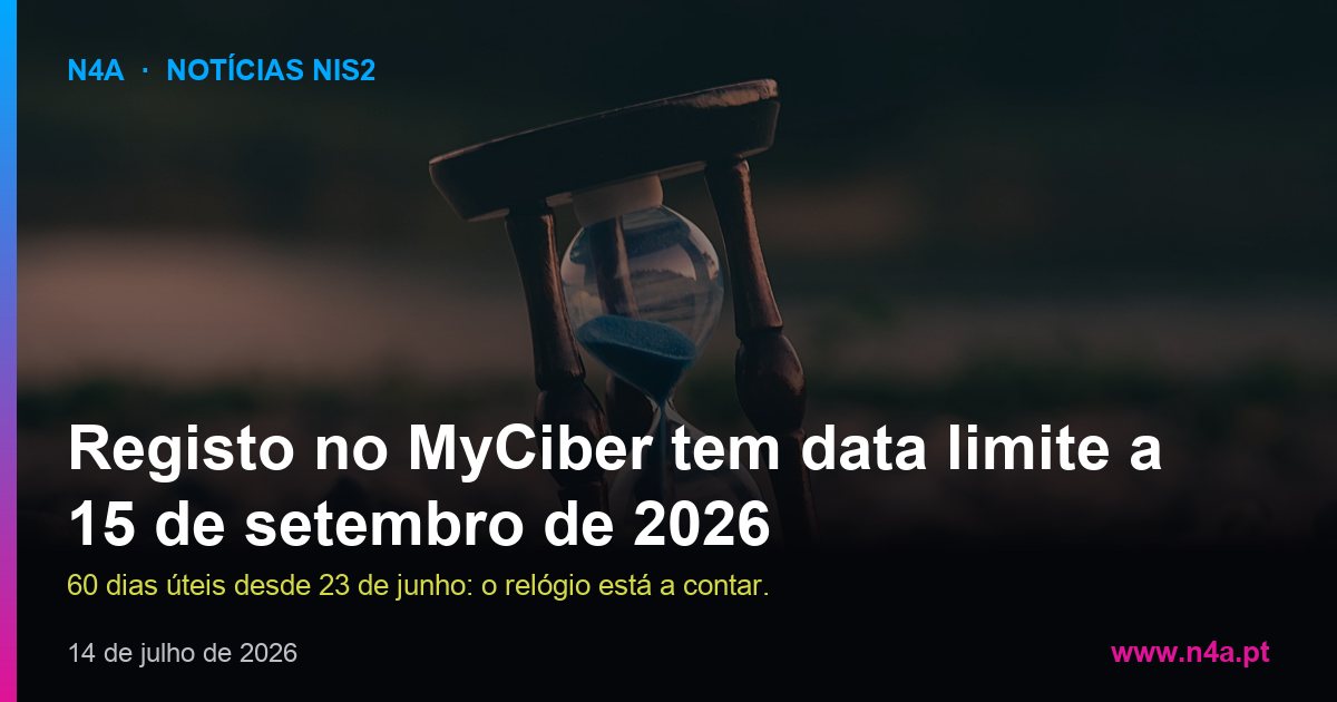 Registo no MyCiber tem data limite a 15 de setembro de 2026